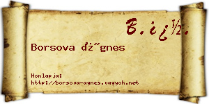Borsova Ágnes névjegykártya